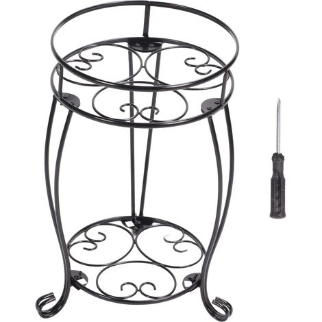 Support De Plante en Pot en Métal à Double Couche, Support De Jardinière en Fer Forgé, Support De Pot De Fleur Décoratif pour Intérieur Et Extérieur, Style Européen (1/5)