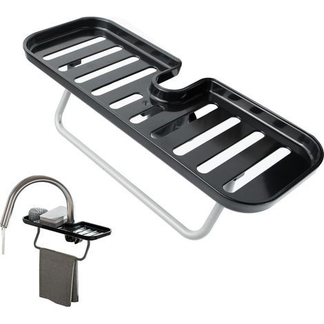Lot de 2 porte-éponges suspendus pour évier de cuisine - Installation sans perçage, convient aux éviers de cuisine et de salle de bain, peut contenir des éponges et des brosses.