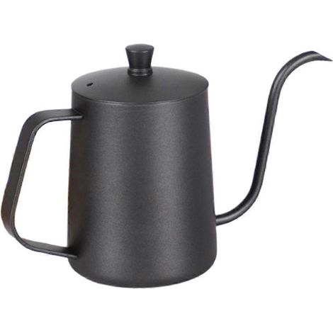 Bouilloire à café filtre en acier inoxydable avec couvercle, conception en col de cygne, sac égouttoir, antiadhésif, convient à une utilisation à la maison, en cuisine et dans les cafés. (1/5)