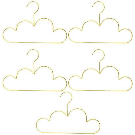 Lot de 5 cintres en métal en forme de nuage pour vêtements d'enfants (manteaux, pulls, etc.)-29.70X19.00X0.50CM-Golden (1/3)