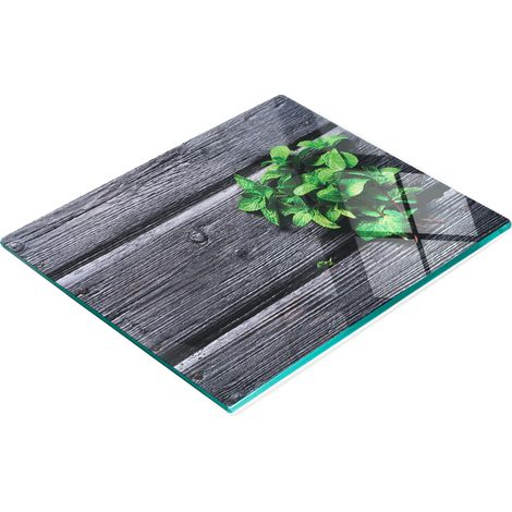 Tavoletta decorativa multifunzionale da cucina in legno temperato color menta, 60x52 cm (1/5)