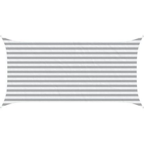 Voile d'ombrage gris clair et blanc 4 x 2 mètres (1/5)