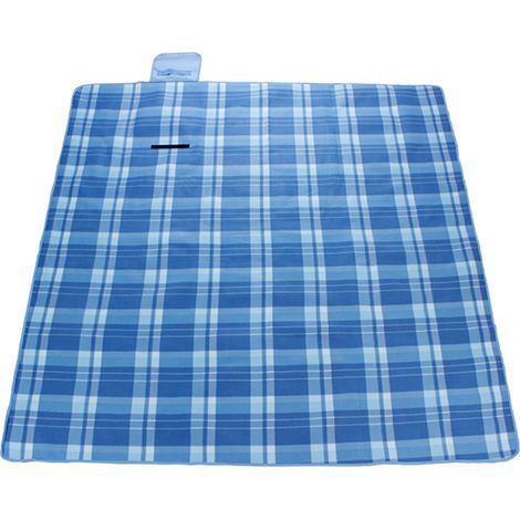 Esterilla de picnic impermeable de forro polar con asa de transporte para acampar, viajar y usar al aire libre. (1/5)
