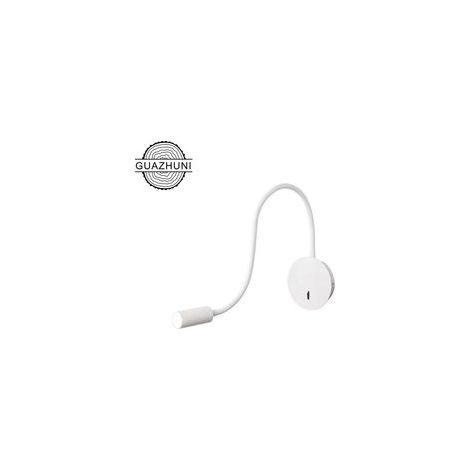 Applique murale liseuse LED 3W, 3000K, col de cygne, blanche –
