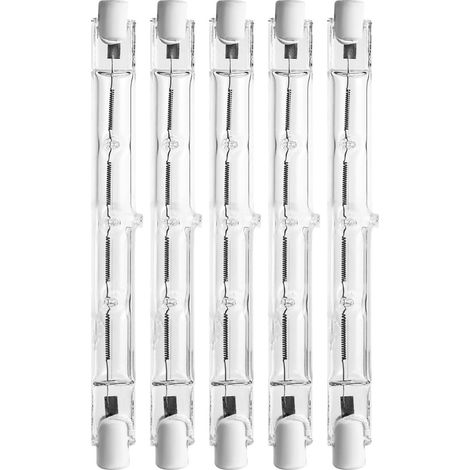 Lot de 5 ampoules halogènes R7s, 118 mm, 500 W, AC 220-240 V, à intensité variable, pour la maison, le travail et les lampadaires