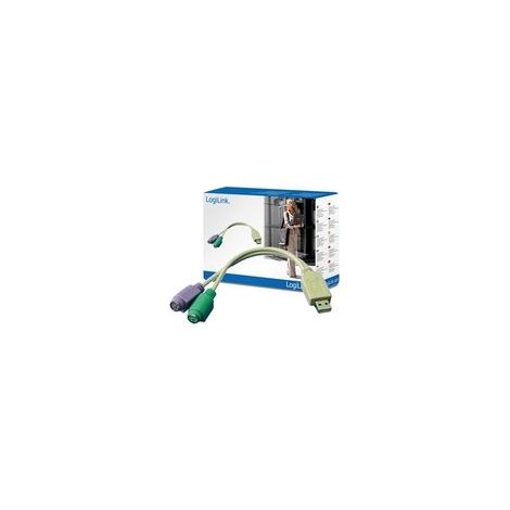 LogiLink USB 1.1 Anschlusskabel [1x USB 1.1 Stecker A - 2x PS/2-Buchse]  15.00 cm (1/5)