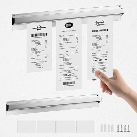 2 porta moduli d'ordine da 30 cm/40 cm in lega di alluminio, porta moduli d'ordine per ristorante/cucina, da parete per scontrini/assegni - Denaro (1/5)