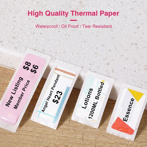 Étiquettes thermiques imprimables, code-barres, prix, taille, nom, vierges, imperméables et résistantes à la déchirure, 12 x 40 mm, 160 étiquettes/rouleau, pour l'organisation de la maison, les superm