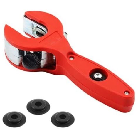 Coupe-tube à cliquet avec 3 roues de coupe de rechange, coupe-tubes en cuivre, coupe-tubes de précision, pour tubes en acier inoxydable et en cuivre, 8 à 29 mm, particulièrement adapt