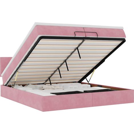 Maison Exclusive - Ottoman-Bett mit Matratzen & LEDs Rosa 200x200