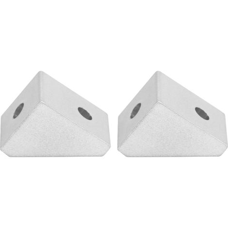 2 x Équerre aluminium intérieure angle droit, 15x19mm, support triangulaire renforcé pour étagère et meuble, réf. 320400010002 (1/5)