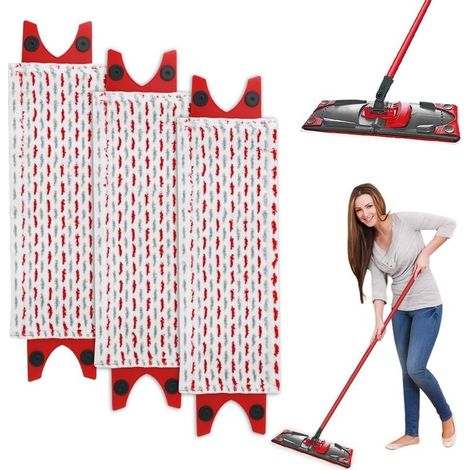 3 pièces pour ensemble de housses de rechange en microfibre pour essuie-glace Vileda, pour housse de vadrouille Vileda Ultramax/UltraMax Plus 2 en 1, pour remplacement de vadrouille Vileda Ultramat, p (1/5)