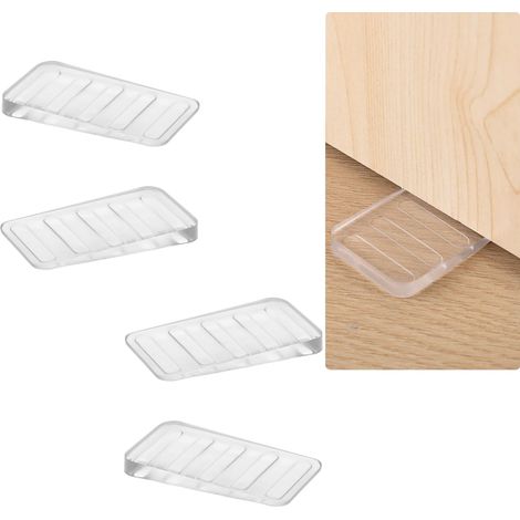 Lot de 4 cales de meuble en caoutchouc antidérapantes, cale-porte et réhausseur pour stabiliser tables bancales et WC (1/5)