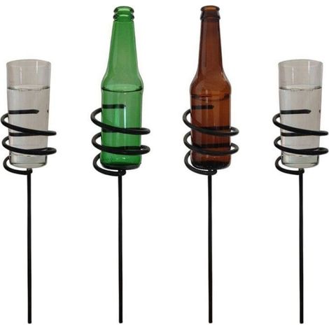 Drinks Holder Plastic Coated Steel Set Of Four Garden Pride (1/3)