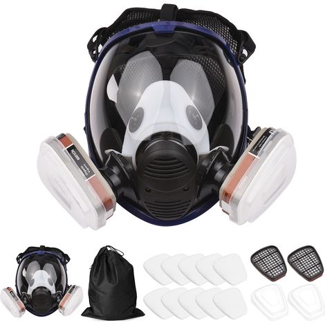 Decdeal – Masque respiratoire intégral réutilisable 16 en 1 – Protection contre gaz et particules – Ajustement personnalisé – Large champ de vision (1/7)
