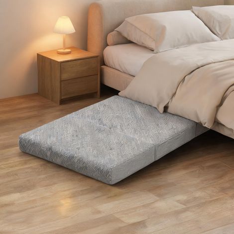 Matelas coloris gris clair en polyester 200 x 90 x 15 cm (1/4)