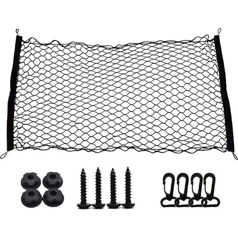 Sollbry Red de almacenamiento para maletero de coche, 90 x 40 cm, se adapta a la mayoría de los maleteros de coche, red de almacenamiento fija súper elástica para equipaje. (1/5)