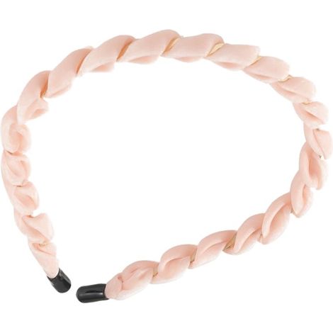 Fascia turbante intrecciata, rosa, decorazione per capelli da donna, elegante, alla moda (1/4)