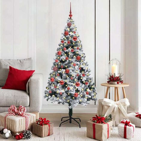 vidaXL Künstlicher Weihnachtsbaum mit 150 LEDs mit Ständer Weiß 150 cm (1/5)