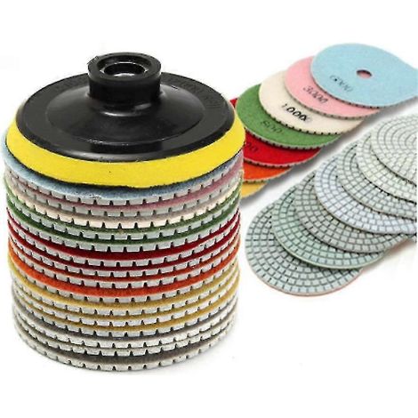 Lot de 16 disques de polissage auto-agrippants pour granit, béton, marbre, ponceuse ou polisseuse à sol, pour polisseuse à eau et ponceuse à rouleaux (1/3)