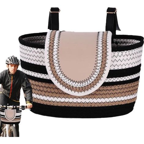 Fahrradkorb Frontkorb Stoffkorb Aufbewahrungsbox für den Lenker Fahrradkorb aus Stoff Aufbewahrungskorb für Fahrräder Lenkerkorb Seilkorb für (1/5)