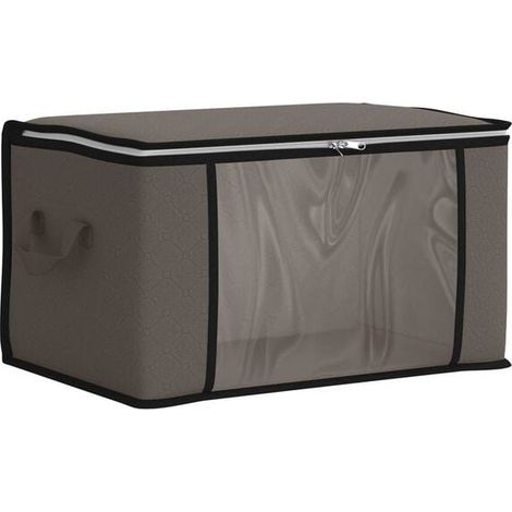 Boîte De Rangement - Tissu Non Tissé - Fenêtre Transparente En Pvc - Pour Rangement Sous Lit - 43 X 34 X 23 Cm - 1 Pièce (1/5)