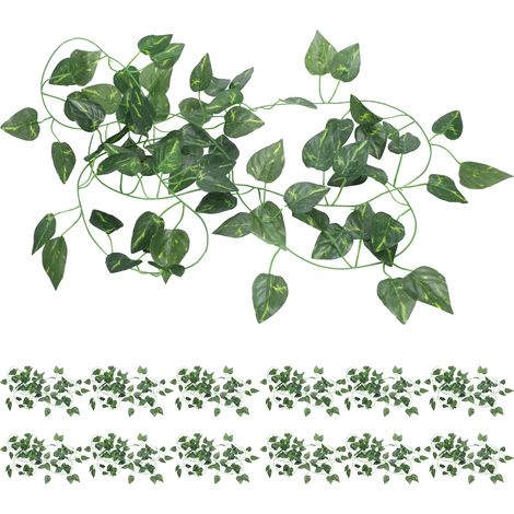 12 grüne Kunststoff-Rattanblätter zum Selbermachen – Dekoration für Zäune, Schaukeln, Tore, Hochzeiten, Partys usw. (1/5)