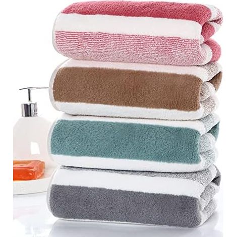 Ensemble de serviettes de toilette pour salle de bain – Séchage rapide – Serviettes en microfibre velours corail très absorbantes – Utilisation polyvalente comme hôtel, spa, serviette à main