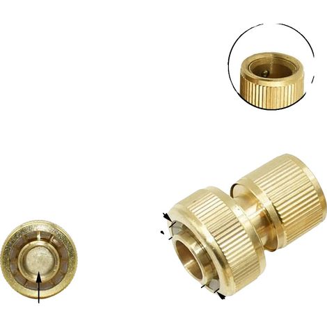 Conector rápido para manguera, construcción de latón duradero, fácil de usar, M (1/2)