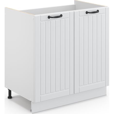 Mobile lavello cucina Fame-Line, Bianco casa di campagna, 80 cm senza piano di lavoro, Vicco