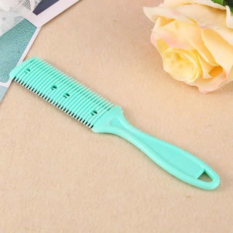 Lame de coupe double face mince pour coiffure à domicile, tondeuse verte avec peigne pour salon de beauté (1/3)