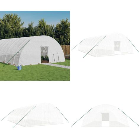 Serre avec cadre en acier blanc 60 m² 10x6x2,85 m - Serre Jardin - Abri Jardin - Greenhouse - Serrez Verdure - Potager Extérieur - Home & Living