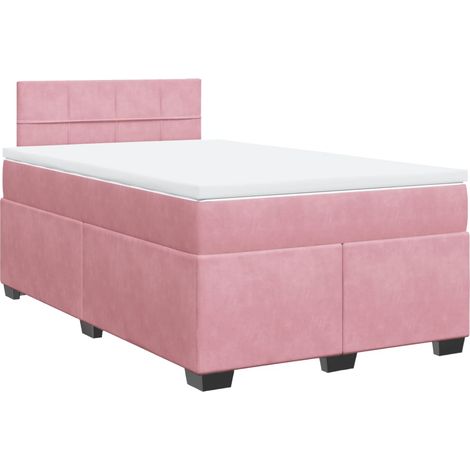 Maison Exclusive - Sommier à lattes de lit avec matelas rose 120x190 cm velours (1/5)
