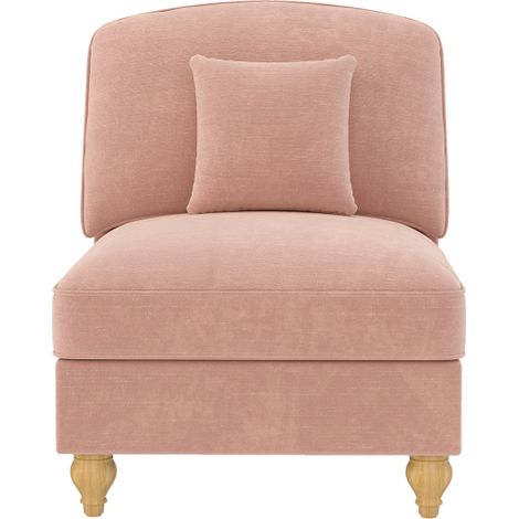 Canapé Windsor sans accoudoirs en chenille avec 1 coussin - Rose Canapé Windsor Rose Sans Accoudoirs – Chenille Douce avec 1 Coussin – Style Doux et Accueillant (1/5)