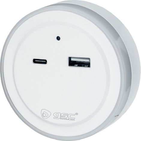 Veilleuse LED Benor 0,5 W blanc froid avec capteur et port USB C+A