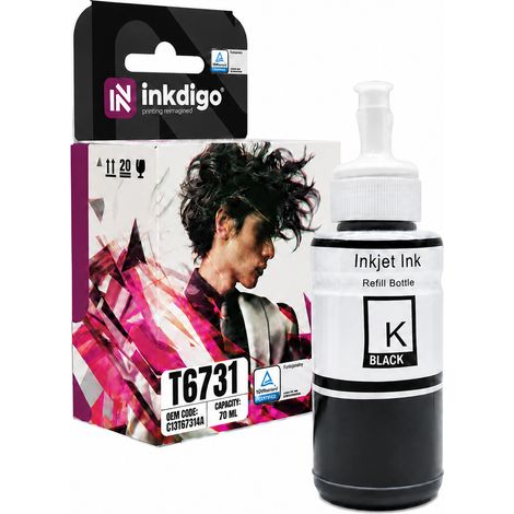 Inchiostro Inkdigo T6731 compatibile con Epson EcoTank L1800ITS L805 L810 L1800ITS certificato TÜV. (1/4)