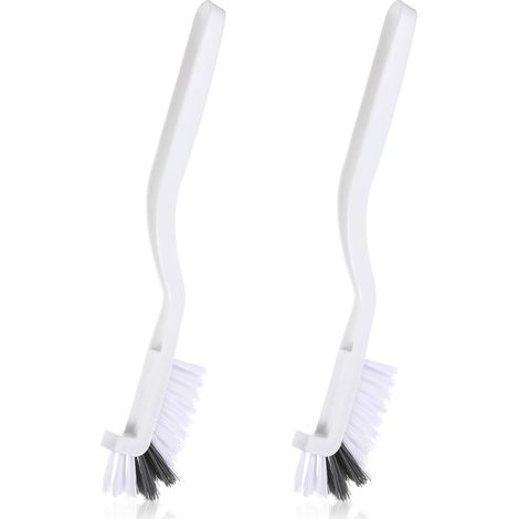 Lot de 2 Brosses à Récurer pour Cuisine, Nettoyage d'Angle Droit, Évier, Vaisselle, Casserole et Coins des Bords - pour Petit Espace avec Poils Rigides (1/4)