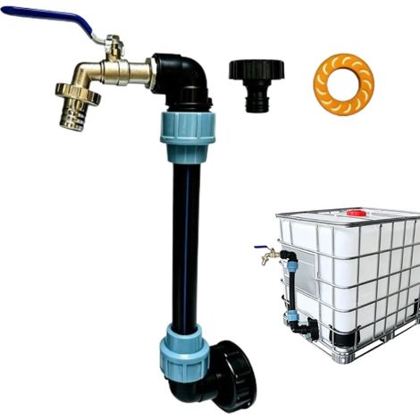 Robinet Cuve 1000l Col De Cygne 3/4",Robinet de Cuve IBC à Col de Cygne,Robinet Recuperateur Eau De Pluie,Accessoire pour Réservoir d'eau De Pluie IBC,pour De Réservoir (1/5)