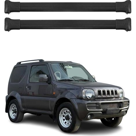OMAC Aluminium Dachträger Querträger für Suzuki Jimny III 2005-2018 FL – Max. 75 kg – 2 Stangen Schwarz (1/5)