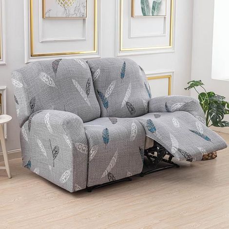 Housse de Fauteuil Relax Extensible 2 Places, Housse de Fauteuil Relax Inclinable, Couverture de Chaise Canapé Relax avec Poche,X (1/4)