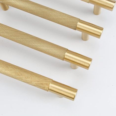 5 piezas，Tirador de aluminio，Dorado，Distancia entre orificios 128 mm，Tiradores de armario，Tiradores de armario，Tiradores para puertas (1/4)