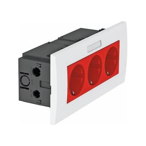 OBO Bettermann Vertr Steckdoseneinheit 3fach 84x185x59mm rt SDE-RW D0RT3B (1/5)