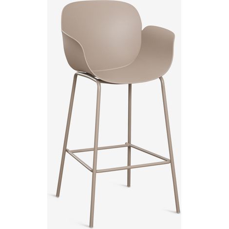 Pack de 2 tabourets hauts de jardin en polypropylène et acier Lynette SKLUM Moka Brown ↑75 cm (1/5)
