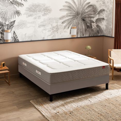 Ensemble sommier et matelas 160x200 cm ressorts ensachés et mémoire de forme ferme Epeda Escapade (1/5)