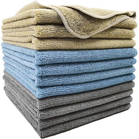 Sollbry Mikrofaser-Reinigungstücher – Profi-Qualität – Blau/Camel/Grau (30 x 40 cm, 12 Tücher) (1/5)