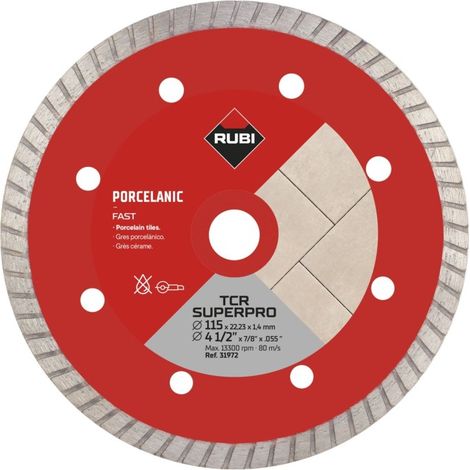 Disco corte porcelan. b/cont 115x1,2 mm turbo diam rubi