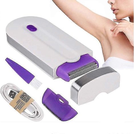 Epilatore elettrico ricaricabile 2 in 1 per donne, indolore, dispositivo per la rimozione dei peli con sensore istantaneo e luce attiva, spedito da AquaForge (1/5)