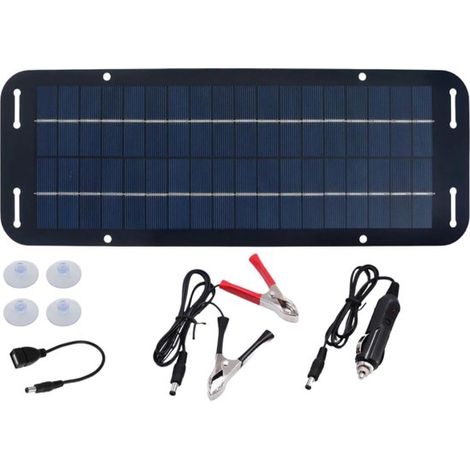 Panel solar plegable con celdas solares y batería recargable de 18 V, protección IP65 y conexión USB, remolques, motos de nieve y barcos (1/5)
