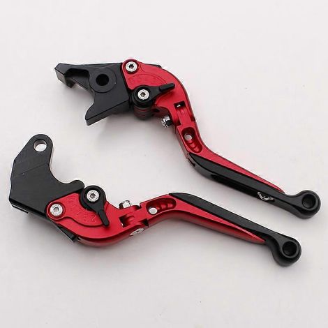 Convient aux motos Boolean XB9, tous modèles, poignées de frein et d'embrayage en alliage d'aluminium modifié, accessoires de chariot (rouge, 1 paire) (1/5)
