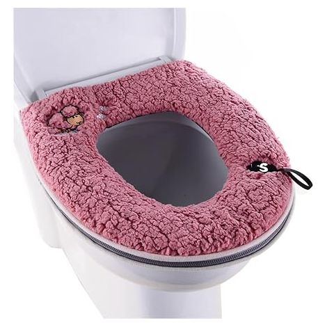 Housse de siège de toilettes en peluche chaude, lavable (1/5)